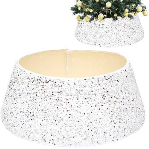 Weihnachtsbaum-Rock, Weihnachtsbaum-Sockel, Weihnachtsbaum-Kragen, 71,1 cm, Glitzer-Baum-Kragen, glänzende Pailletten, Weihnachtsbaum-Rock, Ring, Korb-Abdeckung, Urlaub, Zuhause, Party, Weihnachtsbaum