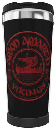 Salpica Amon Amarth Isolierte, doppelwandige Reisebecher aus Edelstahl, auslaufsicher, isolierte Kaffeetasse für Zuhause, Büro, Küche im Freien