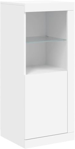 vidaXL Sideboard mit LED-Beleuchtung Weiß 41x37x100 cm