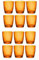 mille idee 12 bicchieri arancioni arancio da tavola 320 ml. Altezza: 10.5 cm – Diametro: 8.5 cm