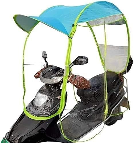 Cubierta de Lluvia para Motocicleta, toldo semicerrado para Paraguas, toldo Universal para Moto, Movilidad, Parasol (Color: Azul)