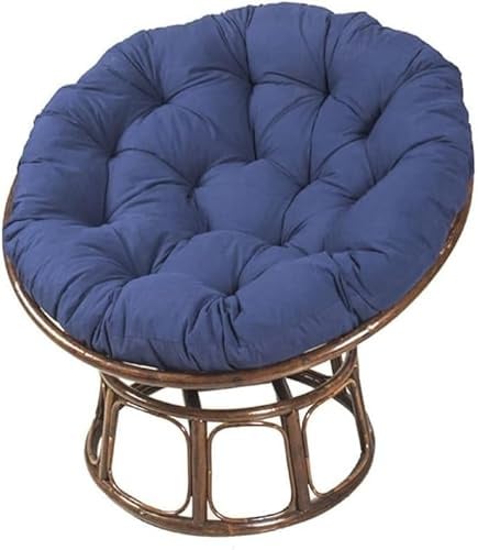 Rundes Papasansessel Kissen wasserdicht Sitzkissen Hängesessel Outdoor/Indoor Bodenkissen Kissen für Schwenksessel, Korbsessel Outdoor Gartenmöbel Sitzauflage Auflage(Bleu Marine,60cm/24in)