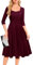 Berylove Abendkleid A-Linie Damen Kurz Kleid Hochzeitsgast Kleid Umstandskleid Festlich Curvy Mode Freizeitkleid BLP8010 Burgundy M