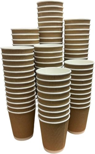 Catermax100 x 12oz 360ml Disposable Single Wall Paper Cups for Hot or Cold Drinks (Pack of 100)