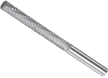 CoCud fresado Rotativa Carburo Tungsteno, Vástago 6mm Diámetro 6mm, Herramienta fresadodo Rotativa Doble Corte Forma Cilindro - (Aplicaciones: Para Tallado Metal)