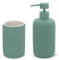 Inbagno Set Accessori Bagno 2 Pezzi in Ceramica Verde cannettato, Dispenser Sapone e portaspazzolini Soft Touch, Spring