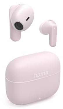 Hama TWS Bluetooth Kopfhörer kabellos Freedom Light II (Bluetooth 5.3 Wireless Earbuds, In-Ear Kopfhörer telefonieren, Mikrofon, Touch Control, Sprachsteuerung, 20h Spielzeit, Ladebox USB-C) rosa