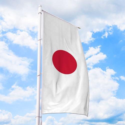 Japan Flagge 80 x 200 cm - für Fahnenmast, Japanfahne aus reißfestem Fahnen-Polyester-Stoff, Hissfahne Hochformat für Querausleger wetterfest und UV-beständig