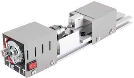 ERnonde Tornio multifunzione in miniatura, 96 W, mini tornio in legno, tornio da tavolo, fai da te, lavorazione del legno a 7 velocità, per tornitura, intaglio, levigatura e taglio