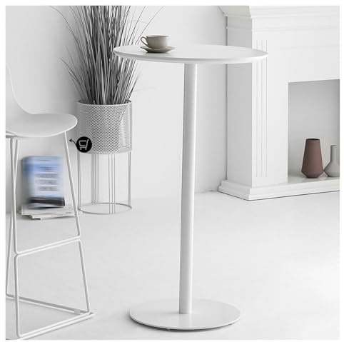 Failjierue Runder Bartisch for den Außenbereich – Tischplatte und Untergestell aus Metall in Cocktailhöhe – Wetterfestes Design for Esszimmer, Küchen und Home Offices(40x56cm)
