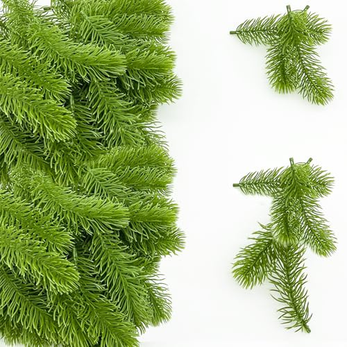 50 Stück Künstliche Tannenzweige wie echt,10 cm Lang Künstliche Kiefer Zweige,Grüne Kleine Tannenzweige Künstlich zum Basteln Tannengrün Zweige Weihnachten für DIY Girlande Adventskranz Weihnachtsdeko