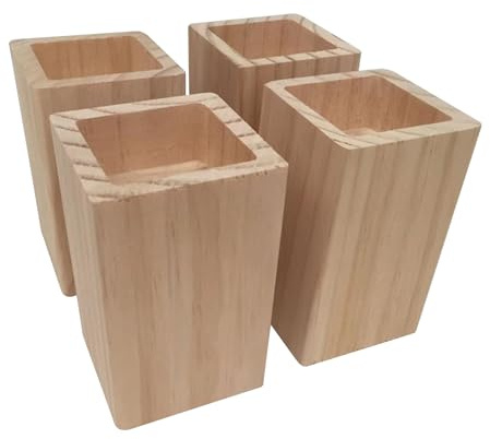 RIDELF Möbelerhöhung Tischerhöhung Betterhöhung Möbelbeine Schrankbeine Möbelfüße Bettfüße Sofafüße Stützfuß Holz Sofa Bett Tisch Couch Stuhl Erhöhung Füße für Möbel(Rise 10cm,4cm≤5cm)