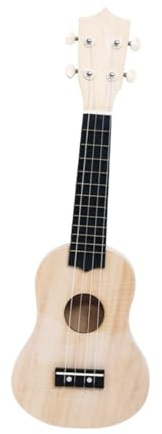 TOGEVAL DIY Ukulele Bausatz aus Holz Handgefertigt Handbemalt Bastelset Musikspielzeug für Junge Mädchen und Anfänger für Musikalische Früherziehung