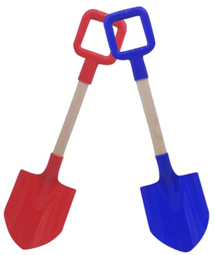 Peosaard Pelles à Sable en Plastique, Pelle à Sable pour Enfants, Manche en Bois, Pelle de Plage, Jardin en Plastique pour Jouet de Plage pour Enfants, 2 pièces 4x16 Pouces, pelles