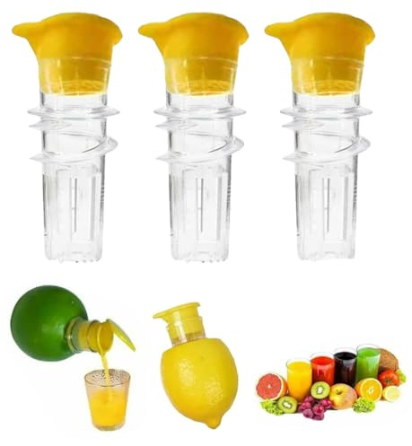 Set de 3 Exprimidores Manuales de Limón, Prensas para Cítricos con Tapa, Sin BPA y Lavables en Lavavajillas, Ideal para Casa, Viaje y Exterior
