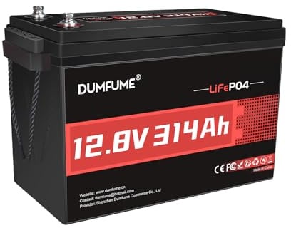 Dumfume Batteria LiFePO4 12V 300Ah (314Ah) - Batteria al Litio Camper