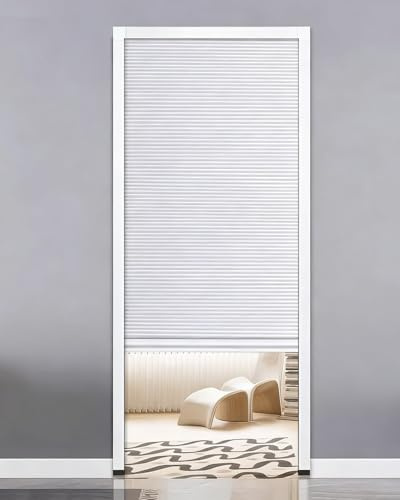 Porta a soffietto per interni, Porta a fisarmonica scorrevole pieghevole senza foratura Divisorio interno bianco for porta con schermo(70x200cm (27.6x78.7in))