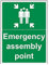 VSafety Hinweisschild mit englischer Aufschrift „Emergency Assembly Point“, Hochformat, 300 x 400 mm, 1 mm starrer Kunststoff