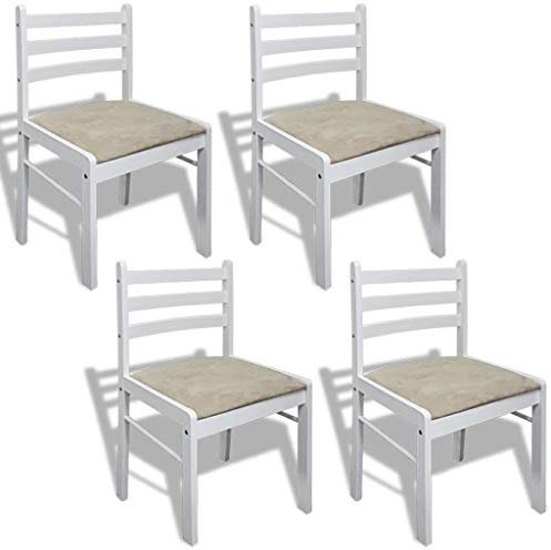 Tidyard 4X Esszimmerstuhl Küchenstühle Holzstuhl, aus Eiche, Braun/Wei? Optional, 44 x 45 x 81 cm (B x T x H)