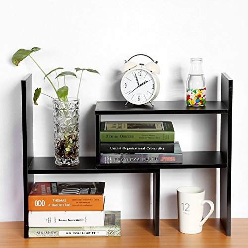 Soulong, Schreibtischregal, Bücherregal aus Holz, kreatives Regal für Schränke, Regal für Tisch-Organizer, DIY-Bücherregal, verstellbar für den Tisch