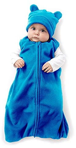 Cuddle Club Sacco Nanna in Pile per Bebè – Copertina Neonato indossabile – BearWBBlueM