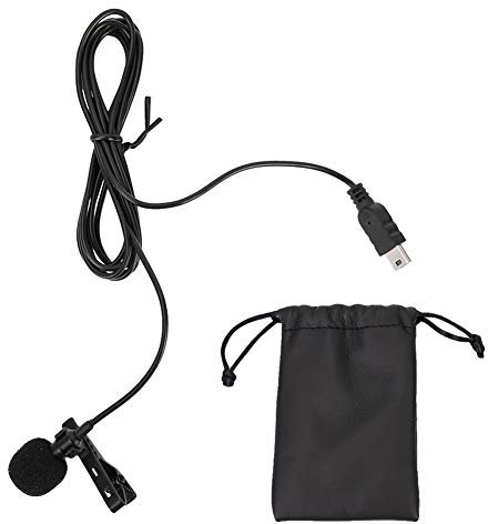 Mini USB Lavalier Lapel Sports Microphone,Professional Omnidirectional Stereo External Chest Mic,Audio/Video Recording Camera Accessory with Collar Clip for 3/3+ /4