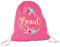 Tassendruck Stoffbeutel - Braut Blumenkranz - Junggesellinnenabschied/JGA/Party/Spaß/Rucksack/Turnbeutel/Gym-Bag - Pink 1 Stück