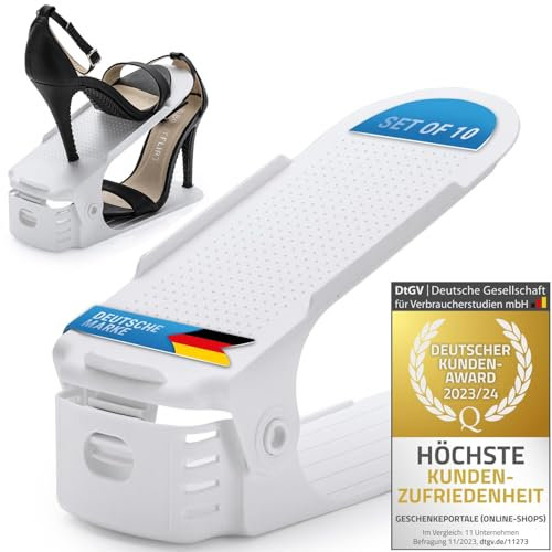 Schuhstapler - Schuhorganizer für 50% mehr Platz im Schuhregal, Schuhschrank 10 Stk Set Schuhordner (10 Stück)