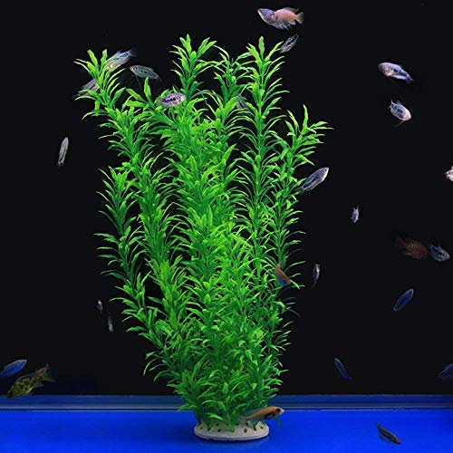 ALEGI Grandes Plantes d'aquarium artificielles en Plastique décoratives sans Danger pour Tous Les Poissons 53,3 cm de Haut (Vert)