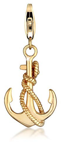 Nenalina goldener Anker Karabiner Charm Anhänger für Bettelarmband aus 925 Sterling Silber 0403511720