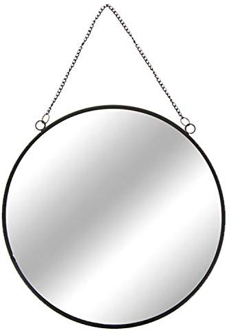 INDA-Exclusiv Miroir Mural Rond avec chaîne Ø 30 cm Noir