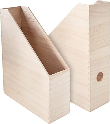 2 porte-revues VBS, en bois, 25 x 9 x 32 cm