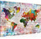 Runa Art Bild Weltkarte Modern Wandbilder Wohnzimmer Büro 1 Teilig - Made In Germany - Steinoptik Ziegel Bunt Flur 106915a