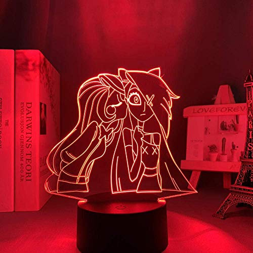 KJsdaADSA 3D Anime Lamp Night Light Hazbin Hotel Luce a led per la decorazione della stanza Manga Regalo di compleanno Arredamento camera da letto per bambini Tavolo Hazbin Hotel-16 colori