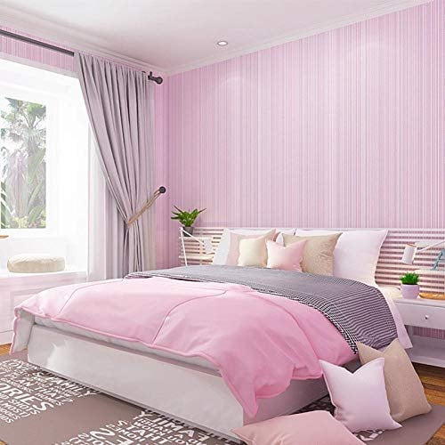 ZZDXL Tapeten Rosa Tapete Vliestapete 10 M X 0,53 M,3D Tapete Für Schlafzimmer Wohnzimmer Oder Küche,Modern Klassisch Elegance Tapete Kinderzimmer,Wandtapete Jungen Mädchen
