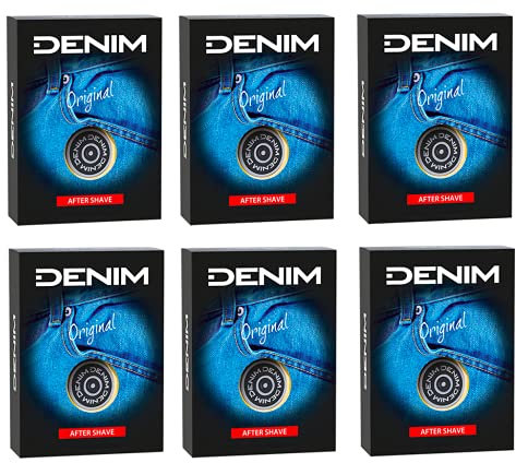 6x Denim After Shave Original Dopobarba Liquido Nach der Rasur Flüssiges Aftershave Rasierprodukte 100ml