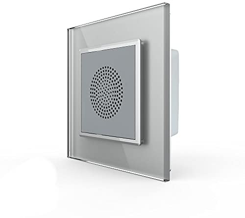 Luxus-Time Livolo Bluetooth Lautsprecher Einbaulautsprecher Box für Unterputz inkl. Glasrahmen Grau