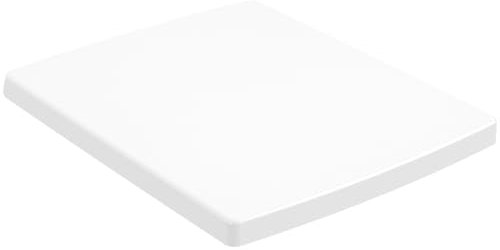 Villeroy & Boch Memento 2.0 WC-Sitz, Toilettendeckel mit Absenkautomatik, abnehmbarer Toilettensitz aus bruchsicherem Duroplast, Klodeckel Original Ersatzteil, rechteckig, Stone White, matt