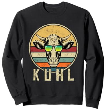 Lustiges Kuh mit Sonnenbrille Kühe Kuhl Landwirt Bauernhof Sweatshirt