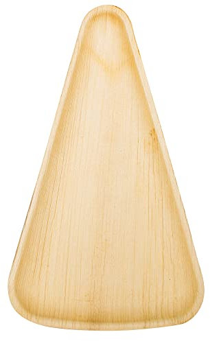 wisefood Palmblatt Pizzaeck, 25 Stk. Einweg Pizzabrett dreieckig 25 x 15 cm, Biologisch abbaubares Palmblattgeschirr - Einweg Palmblatt Teller ideal für Pizzastücke