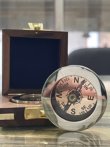 WOANIN Taufkompass Taufgeschenk Erstkommunion Geschenk Taufe Geschenk Junge Taufgeschenk Mädchen gravierter Kompass Personalisierter Ruhestandskompass (Silber-Finish)