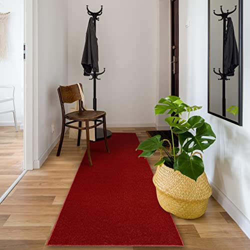 rugsx Läufer Eton für Korridor, Küche rot 60x370 cm