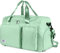 WT Faltbare Reisetasche Sporttasche, 35L Gepäcktasche Große Weekender Damen Urlaubstasche Trainingstasche Handtasche Wasserdicht Sauna Gym Shopping Bag für Herren Damen mit Gepäckanhänger (Mintgrün)