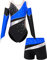 inlzdz Mädchen Zweiteiliger Turnanzug Gymnastikanzug Langarm Turnbody Tanzbody mit Strass Shorts Tanzshorts Kurz Jogginghose Gymnastikbody Ballettkleidung Blau 146-152