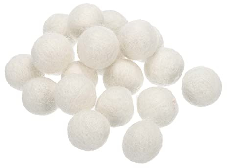 PATIKIL 20er Pack Wollfilzkugeln Perlen Wollfilz Stoff 2cm 20mm Weiß für DIY