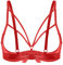 iiniim Woman's Underwire Push Up Shelf Bra 1/2 Cup Demi Balconette Hollow Out Unlined Bra Crop Top Red XL