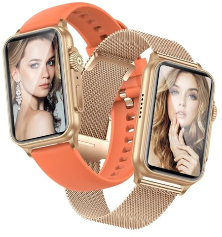 Ruopoem Smartwatch Damen mit Telefonfunktion 1,57 Zoll Fitnessuhr Damen mit 130 Sportmodi AI Voice IP68 Wasserdicht Schrittzähler SpO2 Pulsuhr Schlafmonitor, Armbanduhr Bluetooth für Android iOS