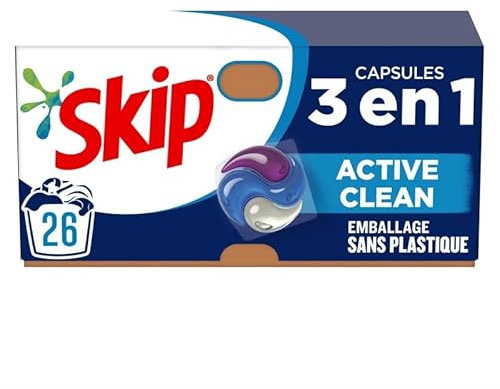 Skip Lessive Capsule Bio 550G - Élimine les taches tenaces en douceur - Pour un linge propre et frais - Formule biodégradable - Pack de 550g. - Le Lot De 2