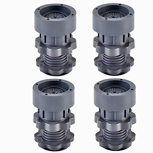 Étagères de salle de bain ，4pcs Coussinets anti-vibrations universels pour machine à laver Tapis de pieds en caoutchouc Tapis anti-vibrations Anti-bruit Meubles Base de pied de levage 4pcsRéglable