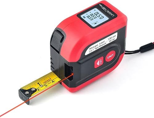 WINTAPE Metro a nastro laser 2 in 1 con grande display LCD | Misuratore laser digitale in/ft/m scale fino a 131ft/40M con calcoli | Misura banda 16ft/5M (in/ft/m)